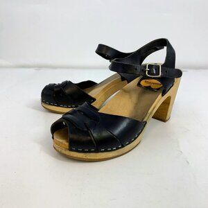 Swedish Hasbeens Women's Merci Leather Crossover Open‎ Toe Sandals Size 8/38
